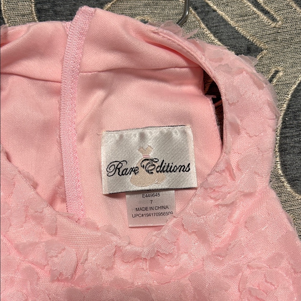 Rare Editions Pink Textured Kids Dress - Picture 2 of 5